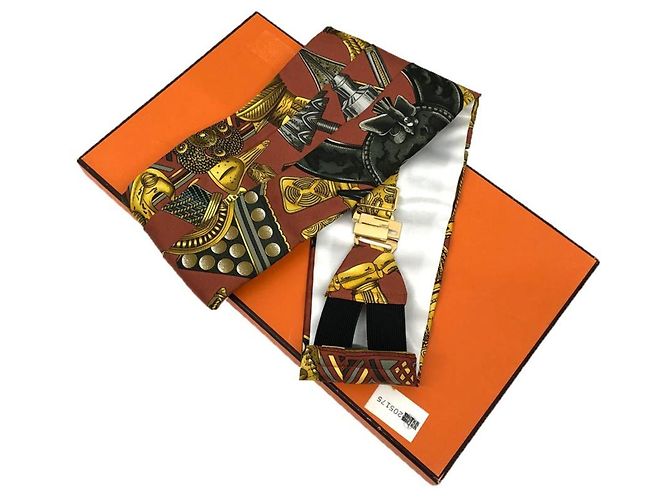 Silk In Hermès Cinturón de Cinta Hermes L'OR DES CHEFS Castaño - vista 2