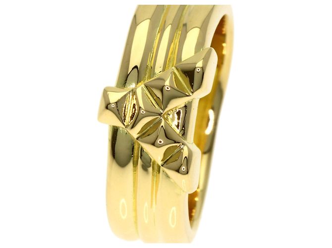 Yves Saint Laurent 18K Yellow Gold Y-Motif Band Ring - view 10
