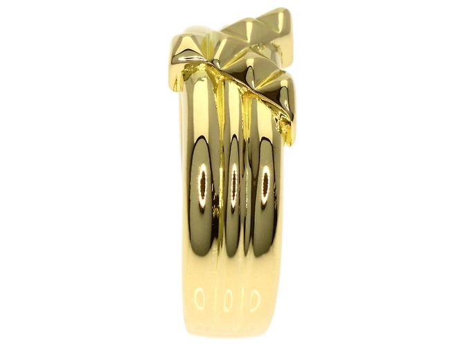 Yves Saint Laurent 18K Yellow Gold Y-Motif Band Ring - view 3