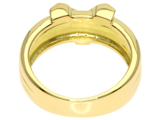 Yves Saint Laurent 18K Yellow Gold Y-Motif Band Ring - view 4