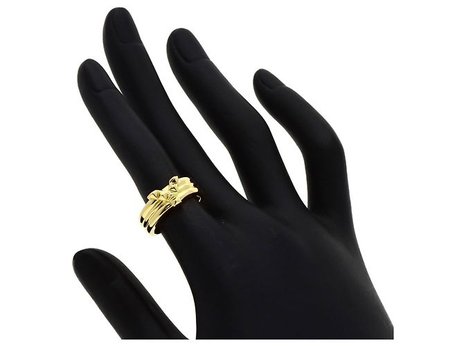 Yves Saint Laurent 18K Yellow Gold Y-Motif Band Ring - view 6