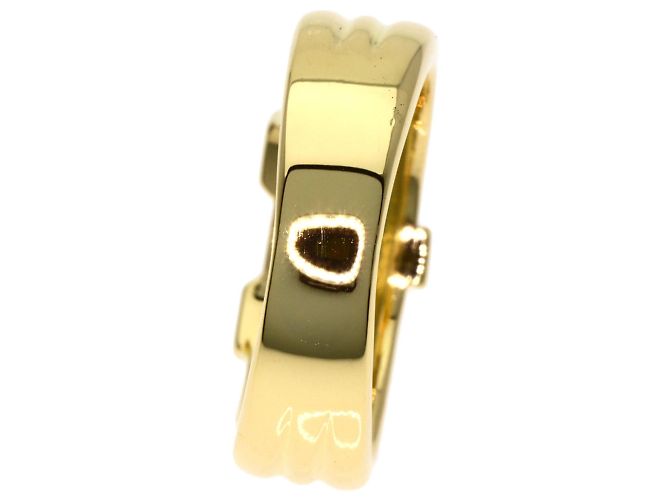 Yves Saint Laurent 18K Yellow Gold Y-Motif Band Ring - view 7