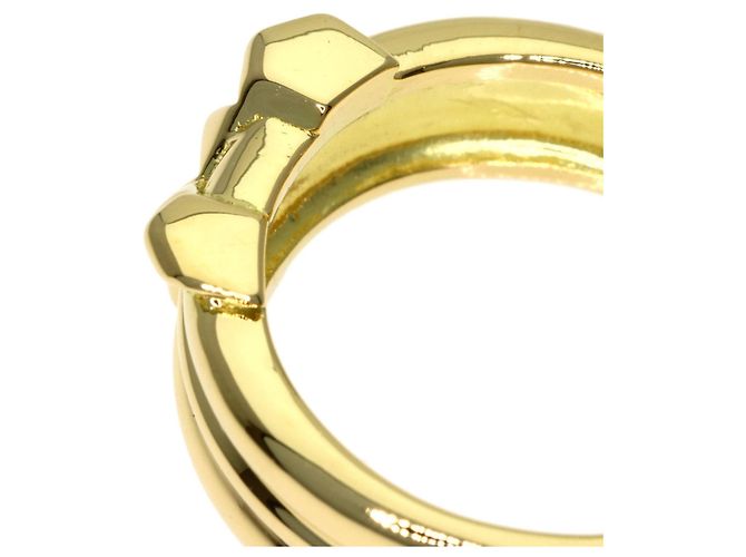 Yves Saint Laurent 18K Yellow Gold Y-Motif Band Ring - view 8