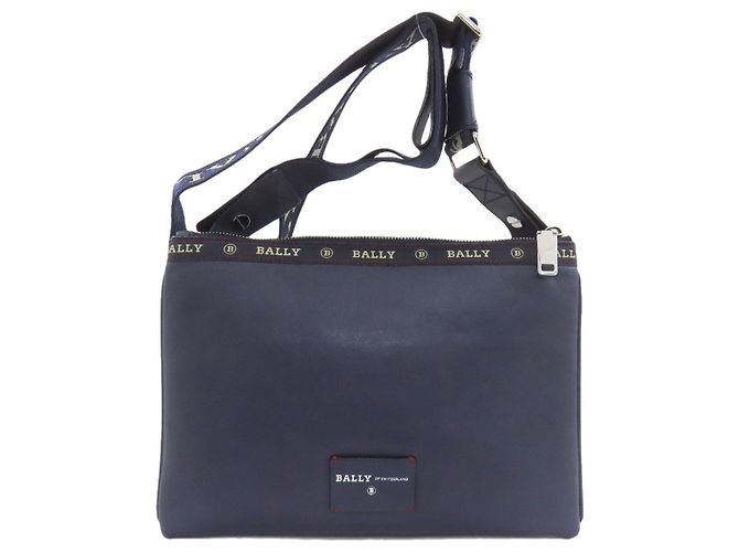 Bally Logo Schultertasche Marineblau - Ansicht 2