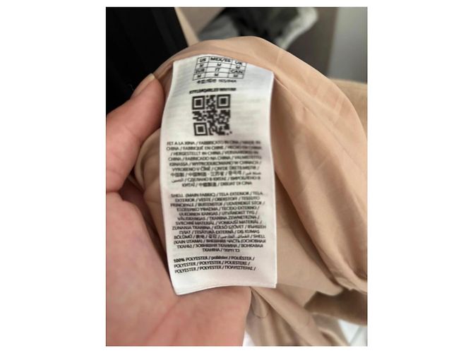 Guess Beige Polyester Coat with Removable Fur - view 3