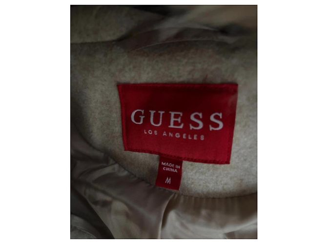 Guess Beige Polyester Coat with Removable Fur - view 4