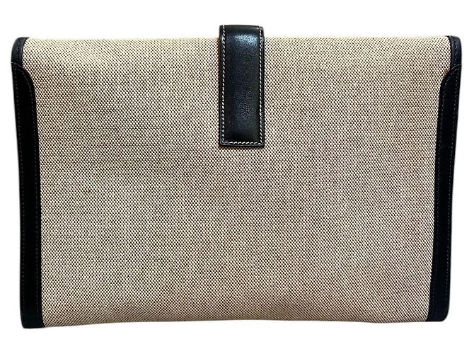 Clutch Hermès Jige 29 in tela e pelle - vista 3