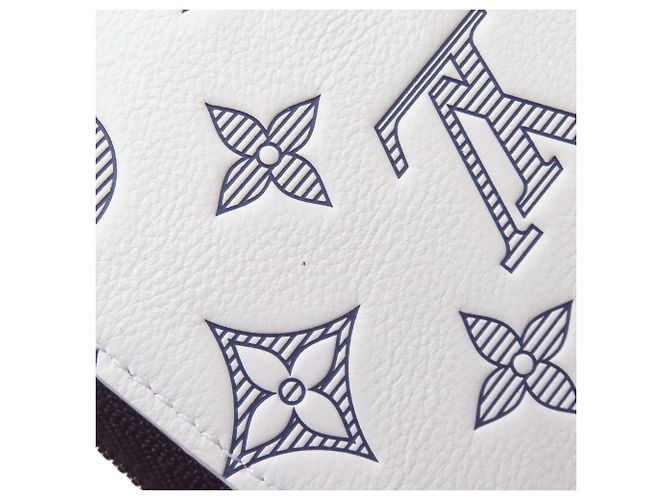 Louis Vuitton Monogram Shadow Zippy Wallet White Navy blue - view 11