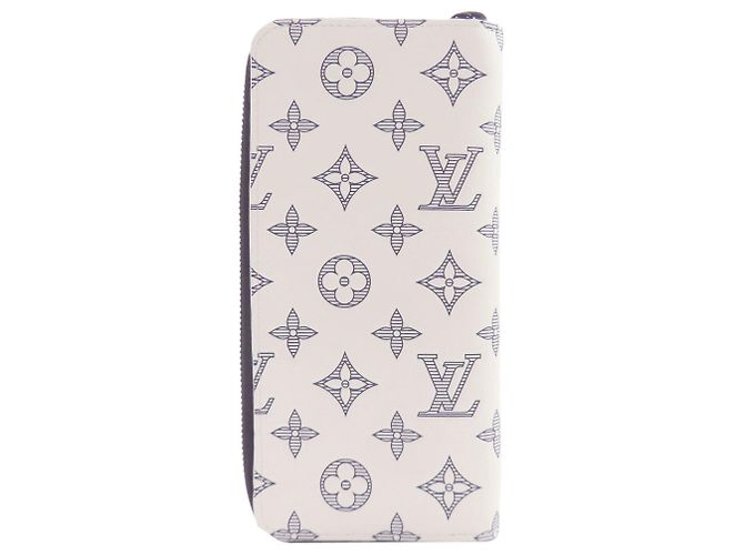 Louis Vuitton Monogram Shadow Zippy Wallet White Navy blue - view 2