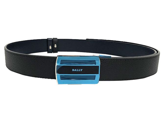 Bally Fabazia Reversible Leather Belt Black Silvery Navy blue - view 2