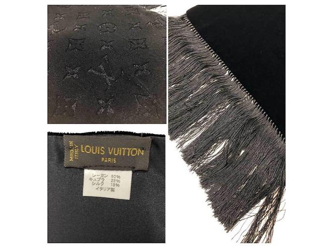 Stola in velluto Monogram Louis Vuitton Nero - vista 3