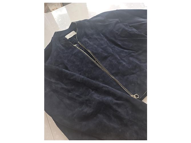 Sandro Lederjacke Marineblau Dunkelblau - Ansicht 3