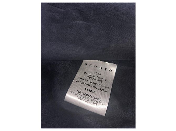 Sandro Lederjacke Marineblau Dunkelblau - Ansicht 5