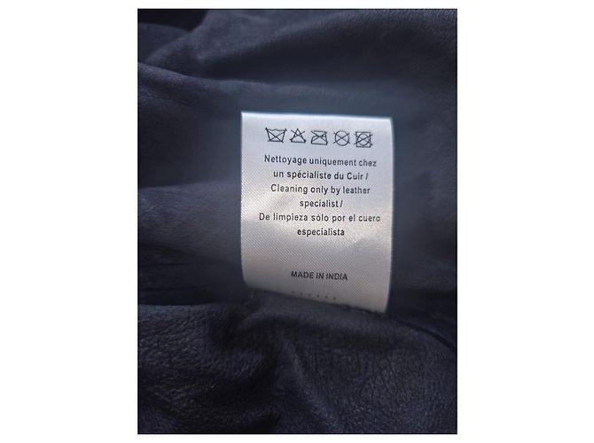 Sandro Lederjacke Marineblau Dunkelblau - Ansicht 6