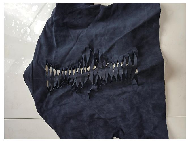Sandro Lederjacke Marineblau Dunkelblau - Ansicht 7