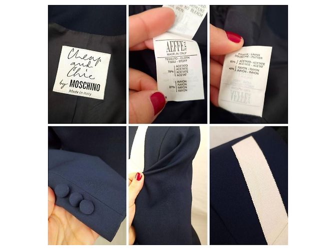 Moschino Cheap and Chic blazer blu 1990s - vista 7