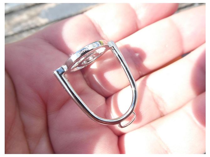 neuer Hermès Schalring aus palladiumbeschichtetem Silberstahl mit einer Hermès-Box Silber Hardware - Ansicht 4