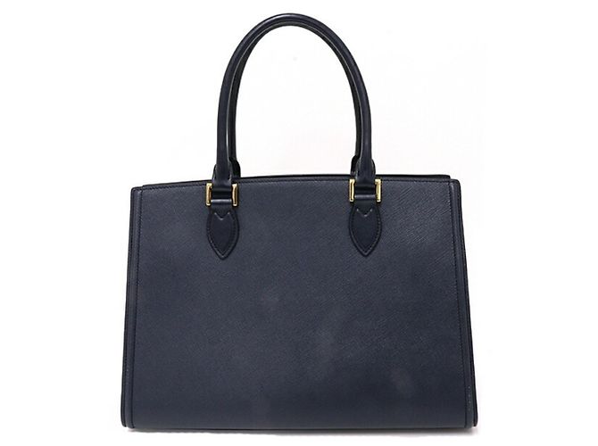 Prada Saffiano Lederhandtasche Marineblau - Ansicht 2