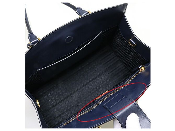 Prada Saffiano Lederhandtasche Marineblau - Ansicht 3