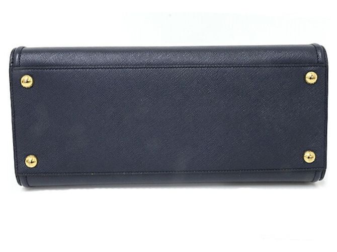 Prada Saffiano Lederhandtasche Marineblau - Ansicht 4