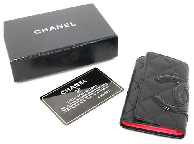 Portachiavi Chanel Cambon Nero Rosa - vista 6
