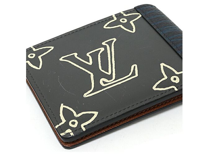Portafoglio bi-fold Monogram Eclipse Louis Vuitton Nero Blu - vista 5