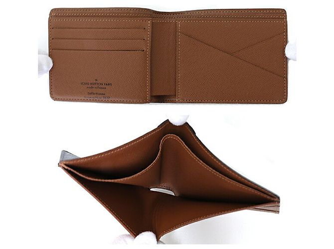Portafoglio bi-fold Monogram Eclipse Louis Vuitton Nero Blu - vista 6