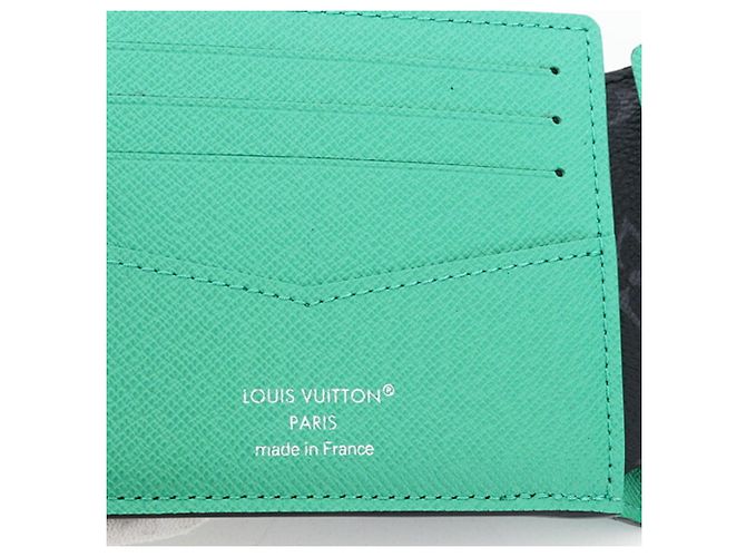 Slender Portafoglio bi-fold Monogram Eclipse Louis Vuitton Verde - vista 5