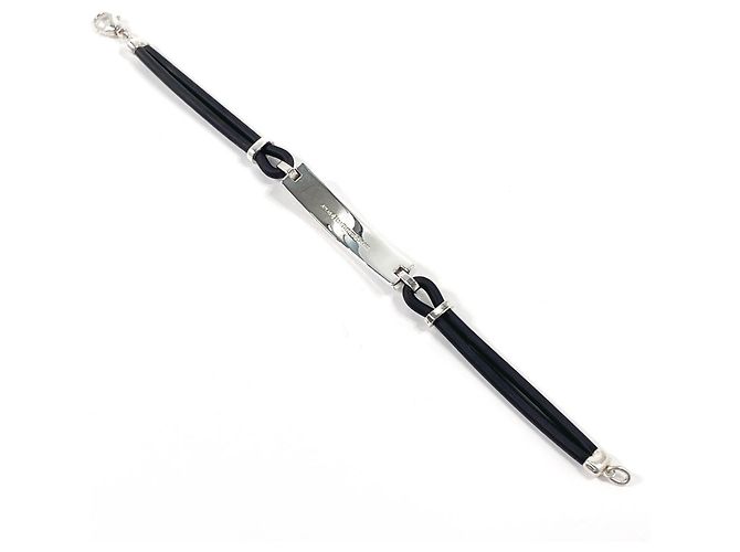 Tiffany & Co Bracciale charm numerico Tiffany Atlas Nero Argento - vista 4
