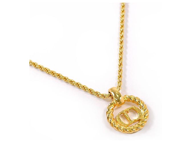 Collana Vintage CD Logo Christian Dior D'oro - vista 2