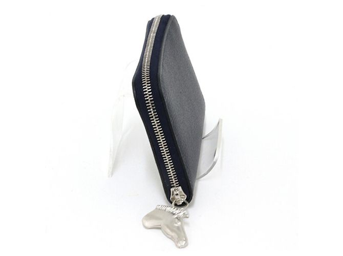Tarjetero Hermès Zip Ango Cheval en Azul Nuit - vista 3