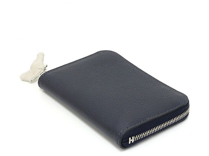Tarjetero Hermès Zip Ango Cheval en Azul Nuit - vista 4