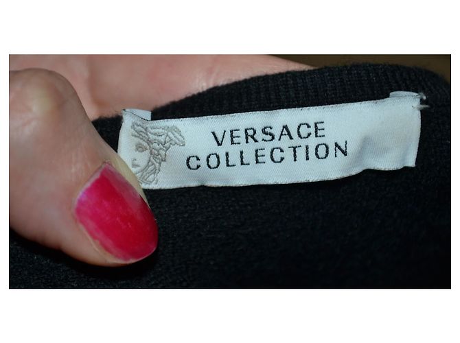 Suéter de lã Versace preto e dourado - vista 5