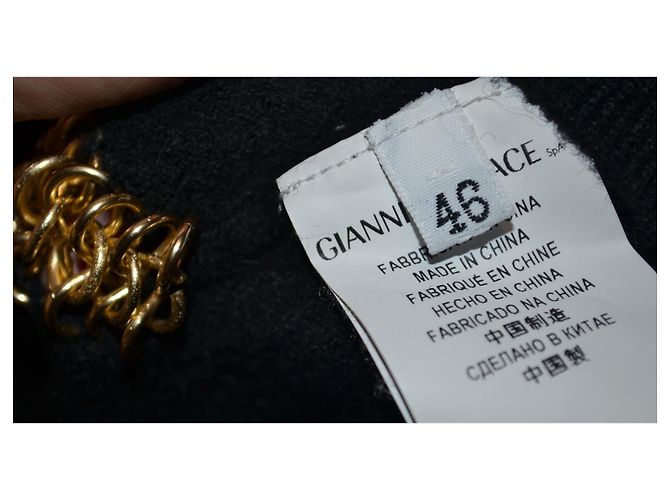 Suéter de lã Versace preto e dourado - vista 6