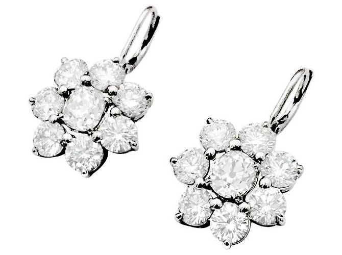 Autre Marque Pendientes de dormir, oro blanco y diamantes. - vista 2