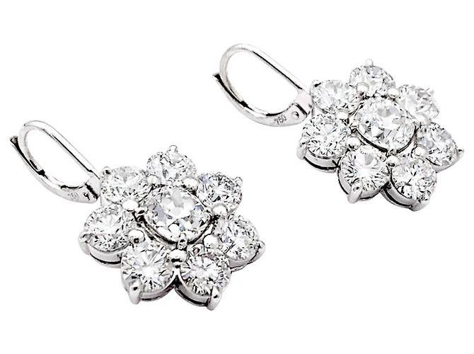 Autre Marque Pendientes de dormir, oro blanco y diamantes. - vista 3