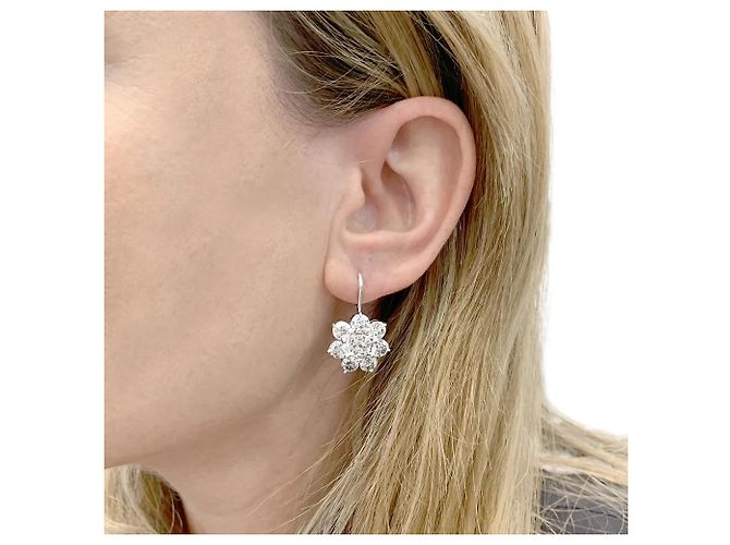 Autre Marque Pendientes de dormir, oro blanco y diamantes. - vista 8