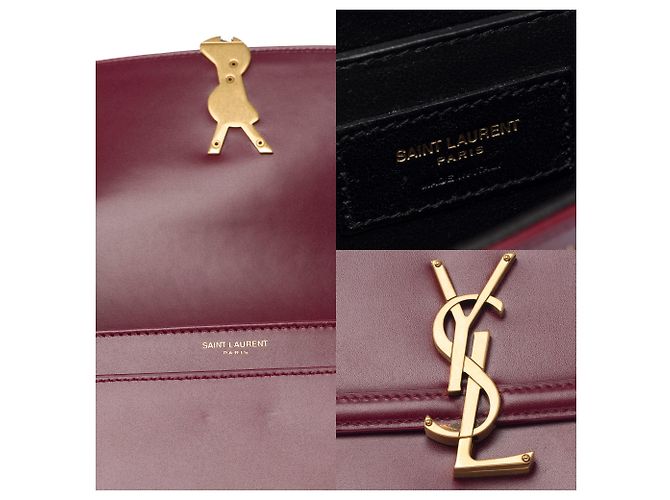 Borsa in Pelle Bordeaux YVES SAINT LAURENT - 103446 Bordò - vista 7