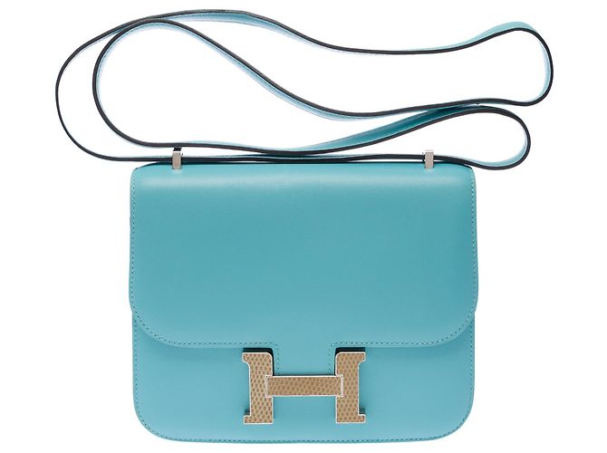 Hermès Borsa HERMES Constance in Pelle Blu - 103444 - vista 2