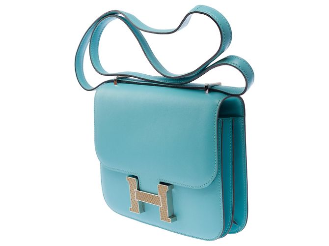 Hermès Borsa HERMES Constance in Pelle Blu - 103444 - vista 4