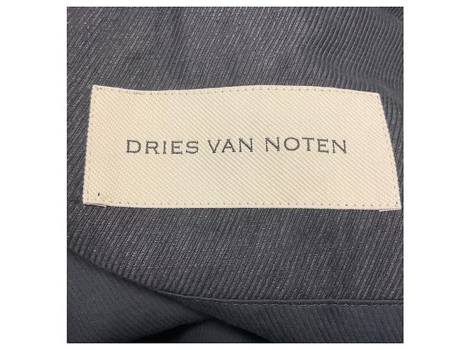 Abrigo oversize de lino y algodón con bolsillos cargo en azul marino de Dries van Noten - vista 4