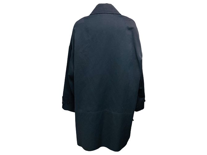 Abrigo oversized de lino y algodón azul marino con bolsillos cargo de Dries van Noten - vista 3