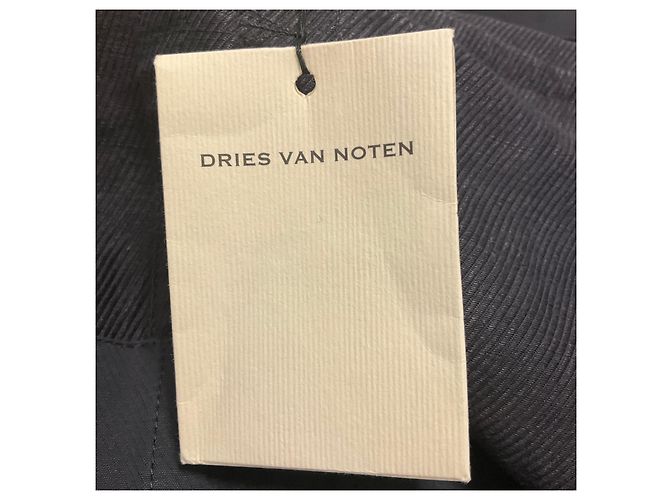 Abrigo oversized de lino y algodón azul marino con bolsillos cargo de Dries van Noten - vista 5