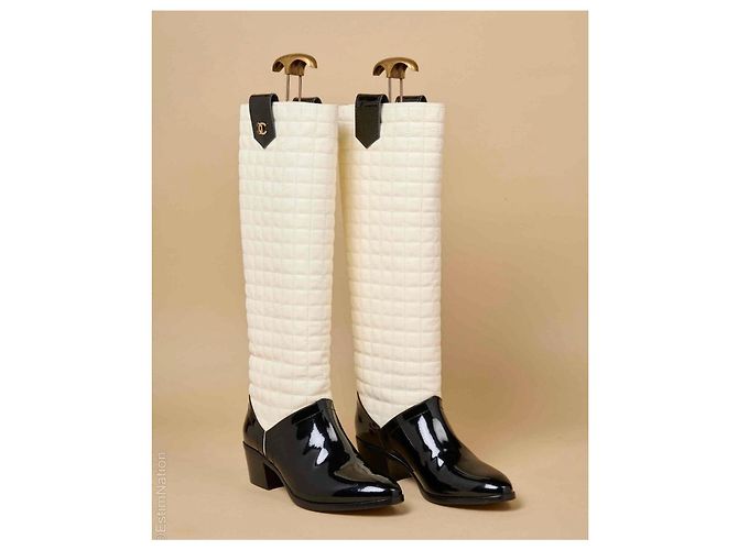 Cambon Chanel Einzigartiges Modell Stiefel Schwarz Aus weiß - Ansicht 2