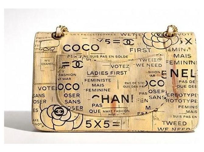 CHANEL 15S GRAFFITI SAC CLASSIQUE MOYEN DOUBLE PLIAGE Noir Blanc Beige Doré Métallisé Gris anthracite - vue 3