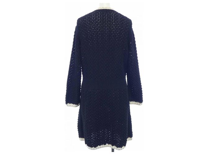 Cardigan lungo Chanel nero e bianco - vista 2