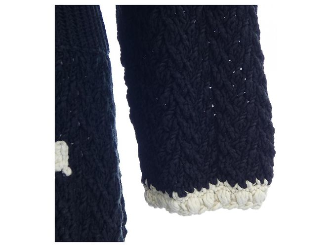 Cardigan lungo Chanel nero e bianco - vista 7