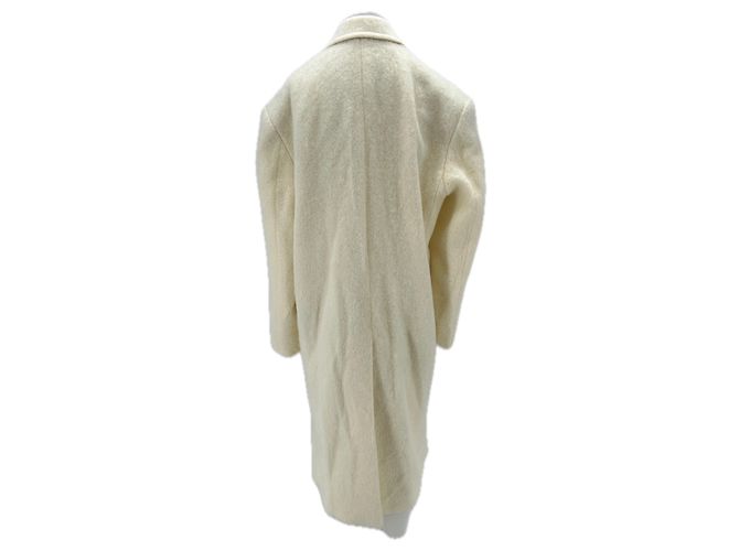 Autre Marque Blazer largo ecru de lana Beige - vista 2