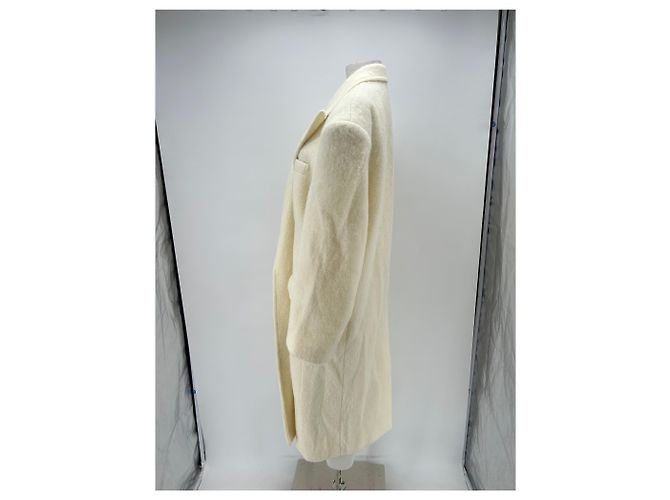 Autre Marque Blazer largo ecru de lana Beige - vista 4