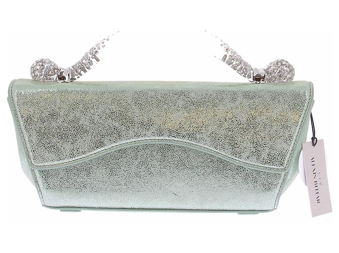 Borsa a mano Alexis Bittar in pelle verde metallizzata - vista 2